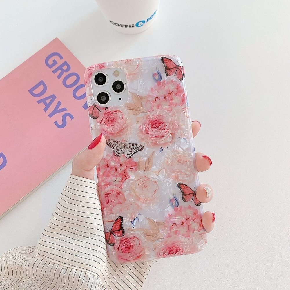 Pink Flower Butterfly Candy gift iphone